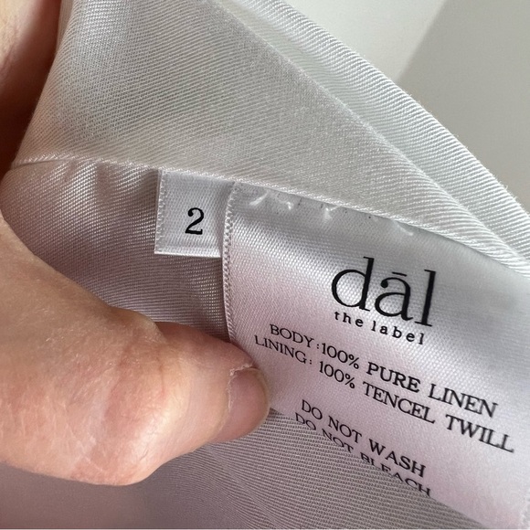 Dal The Label Seafoam Pale Green Natural Linen Double Breasted Blazer Jacket - Picture 8 of 8